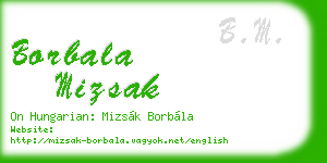 borbala mizsak business card