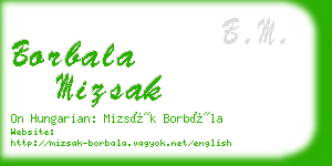 borbala mizsak business card